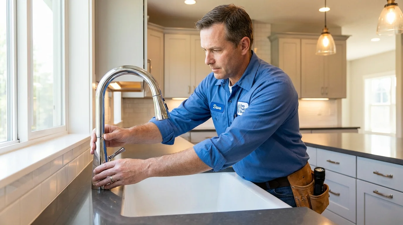 Kitchen faucet installation by Johns Plumbing LLC in Courtland